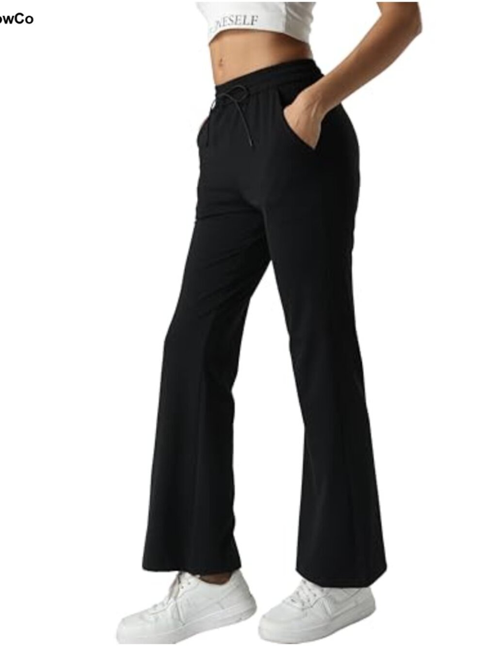 High Waisted Wide Leg Bootcut Yoga Pants with Pockets Stretch Workout Lounge